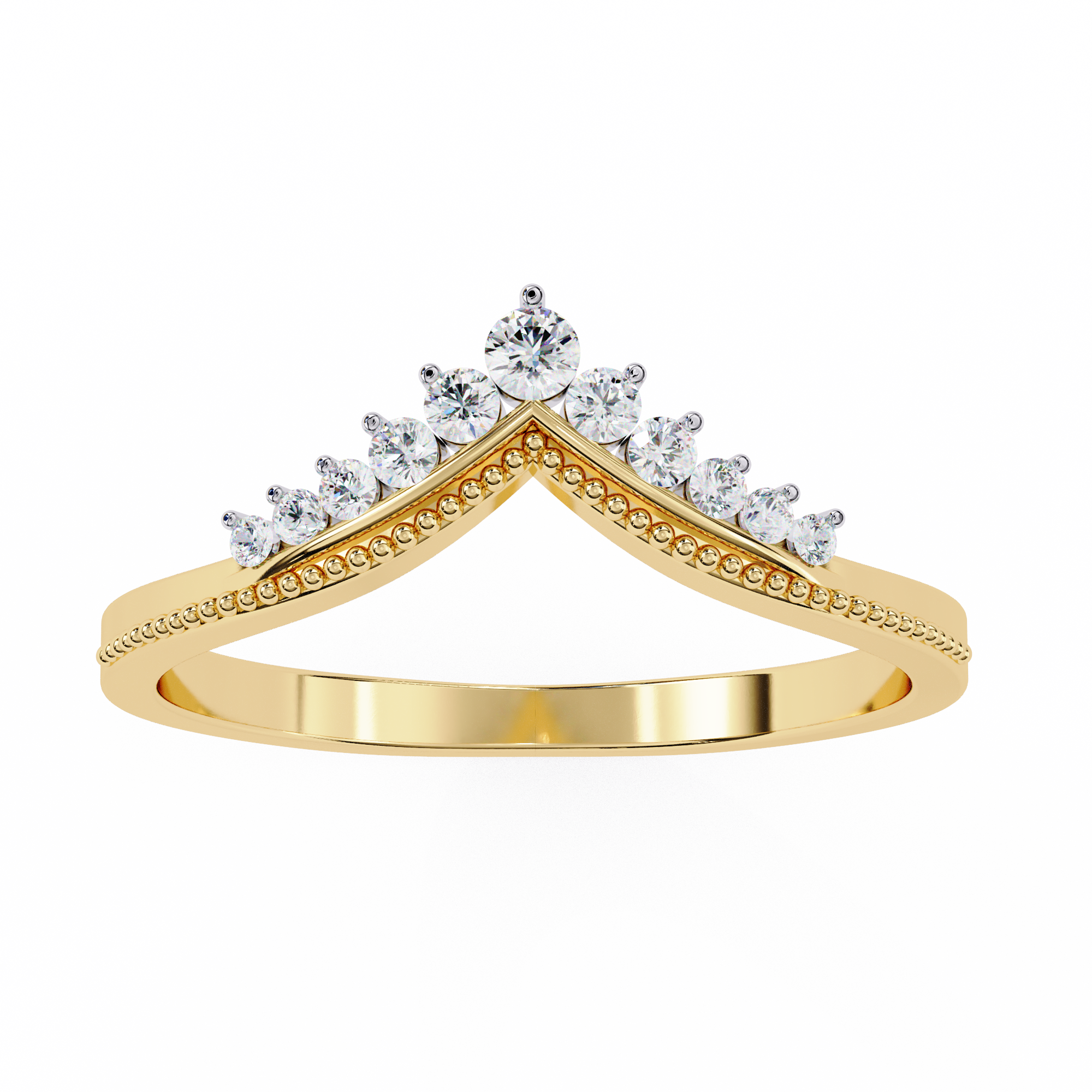 Solitairekart 0.15ct Natural Diamond Regal Tiara Band-HI Color, VS-SI Clarity